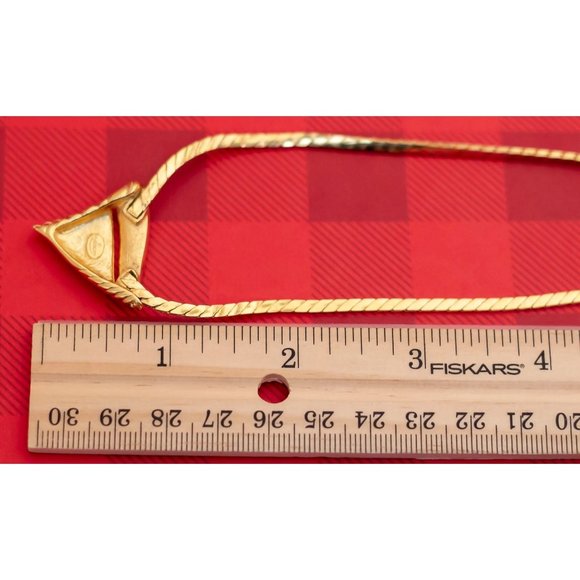 Vintage Crystal Gold Tone Pendant Necklace by Givenchy 16 1/2 Inches - O23 - Picture 3 of 3